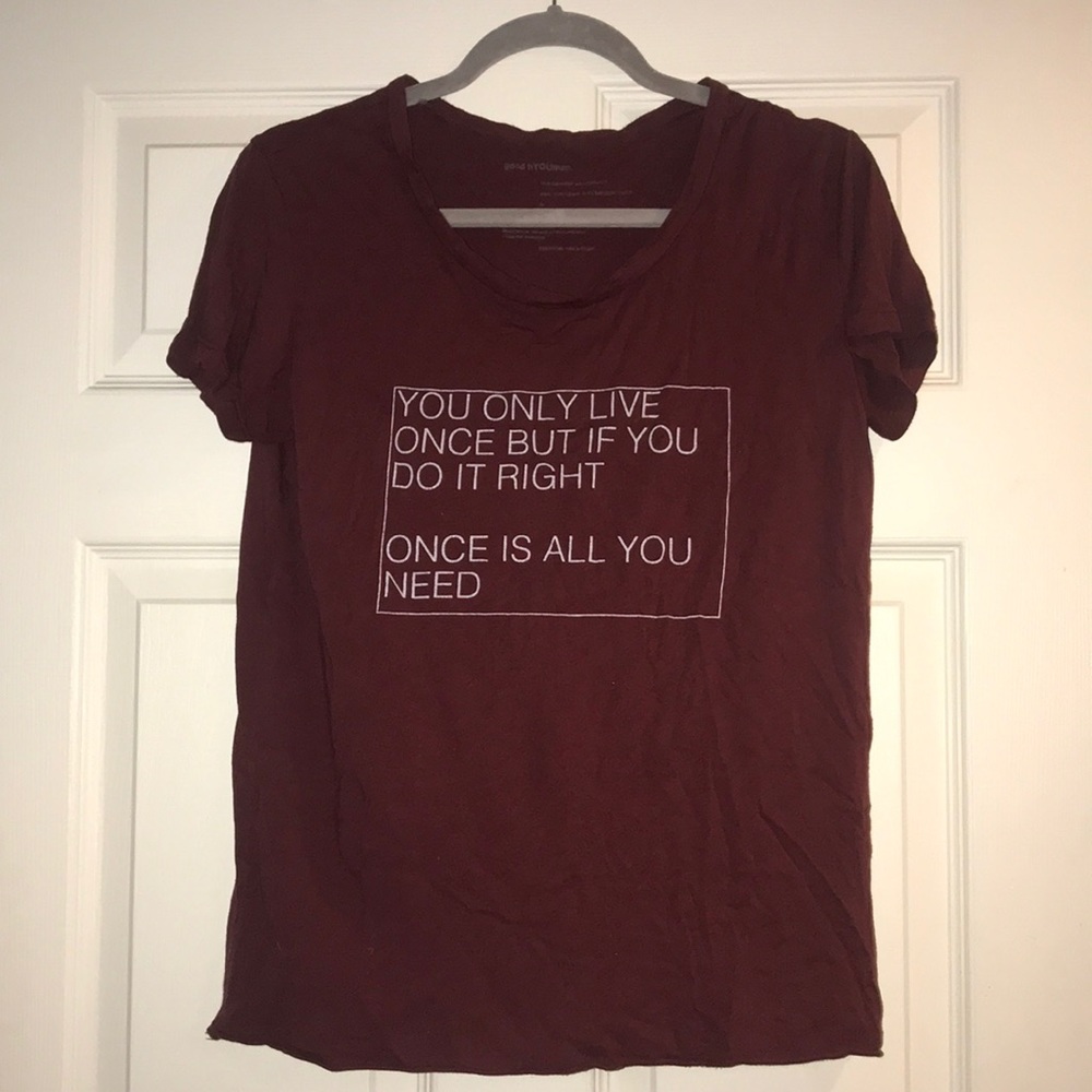 good hYOUman you only live once tshirt, XS/S